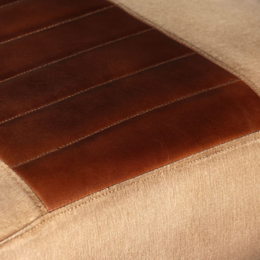 vidaXL Loungefåtölj brun äkta getskinn och kanvas