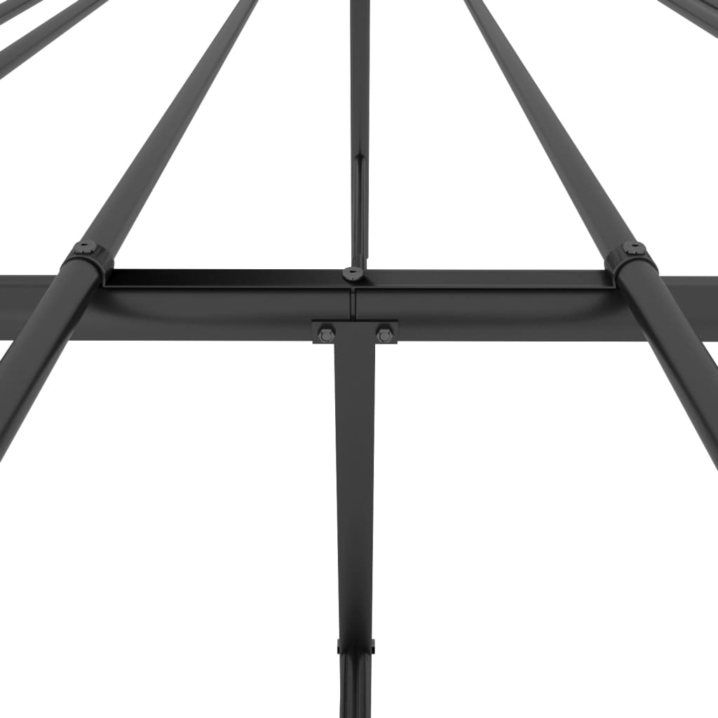 vidaXL Sängram med huvudgavel metall svart 120x200 cm