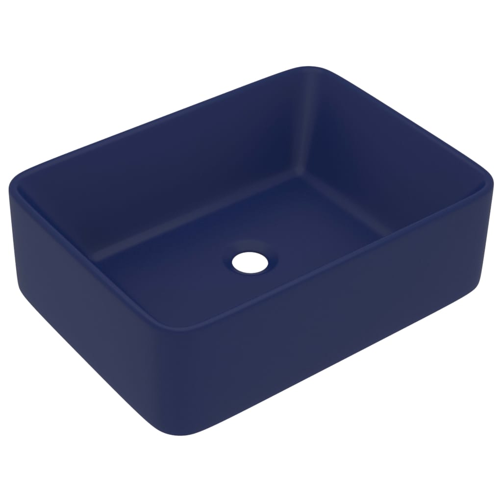 vidaXL Lyxigt handfat matt mörkblå 41x30x12 cm keramik