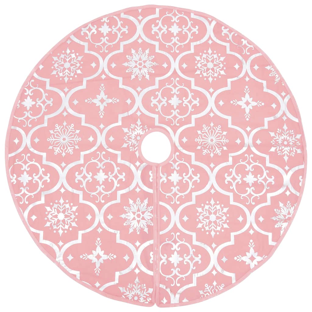 vidaXL Julgranskrage lyxig med rosa strumpa 90 cm tyg