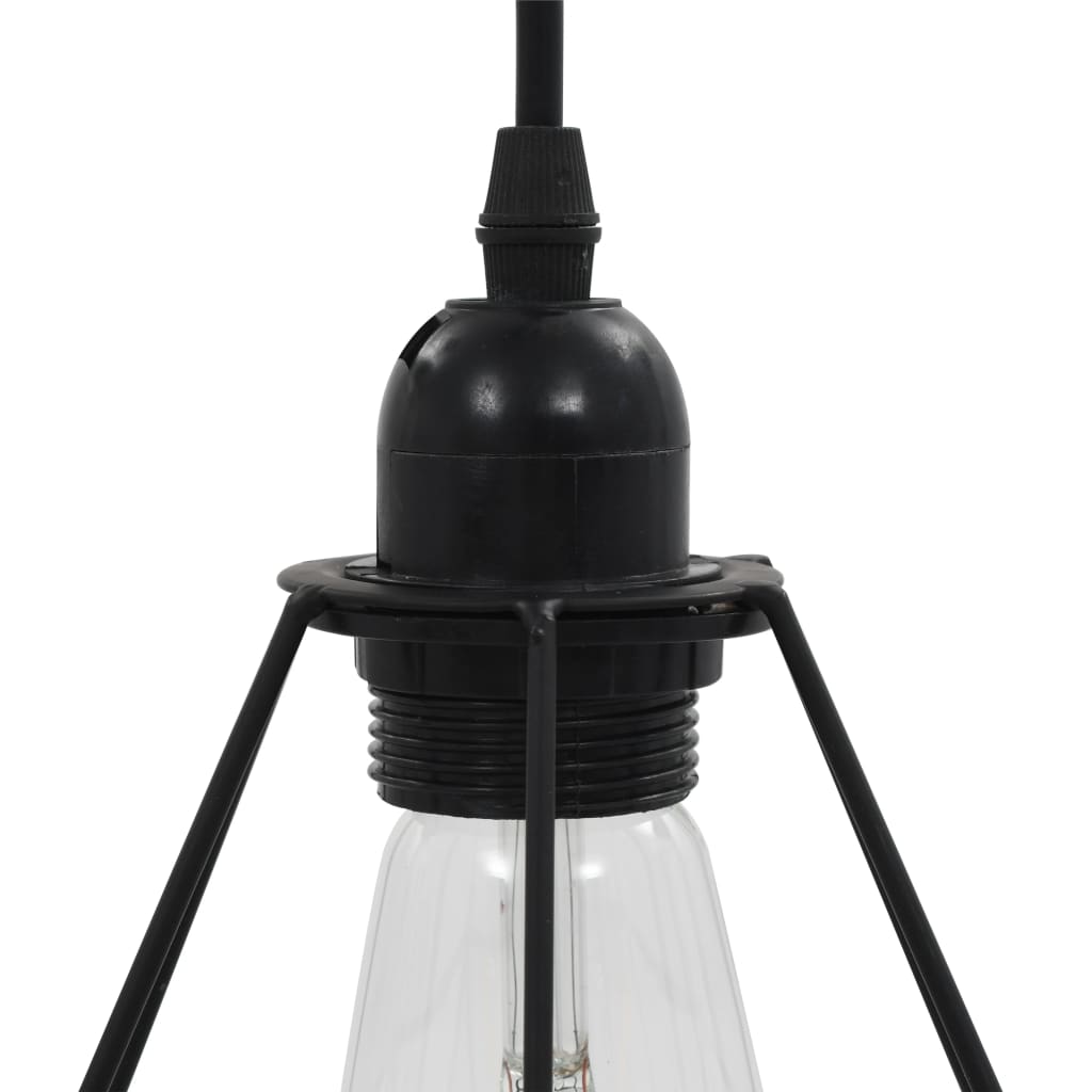 vidaXL Taklampa med diamantdesign svart 3 x E27-lampa