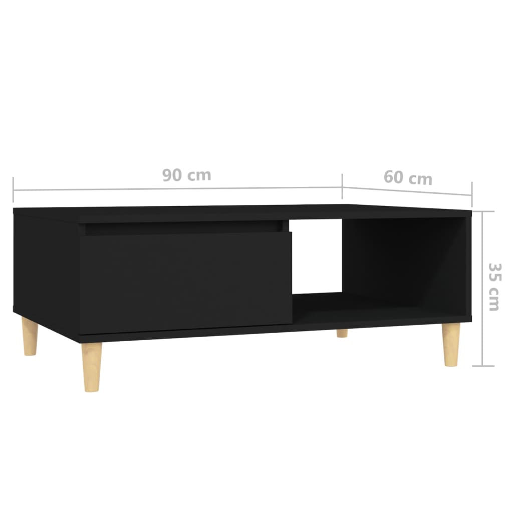 vidaXL Soffbord svart 90x60x35 cm spånskiva