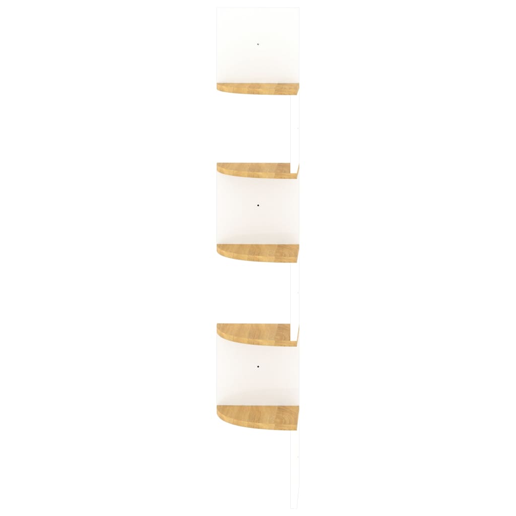 vidaXL Vägghylla hörn vit och sonoma-ek 19x19x123 cm konstruerat trä