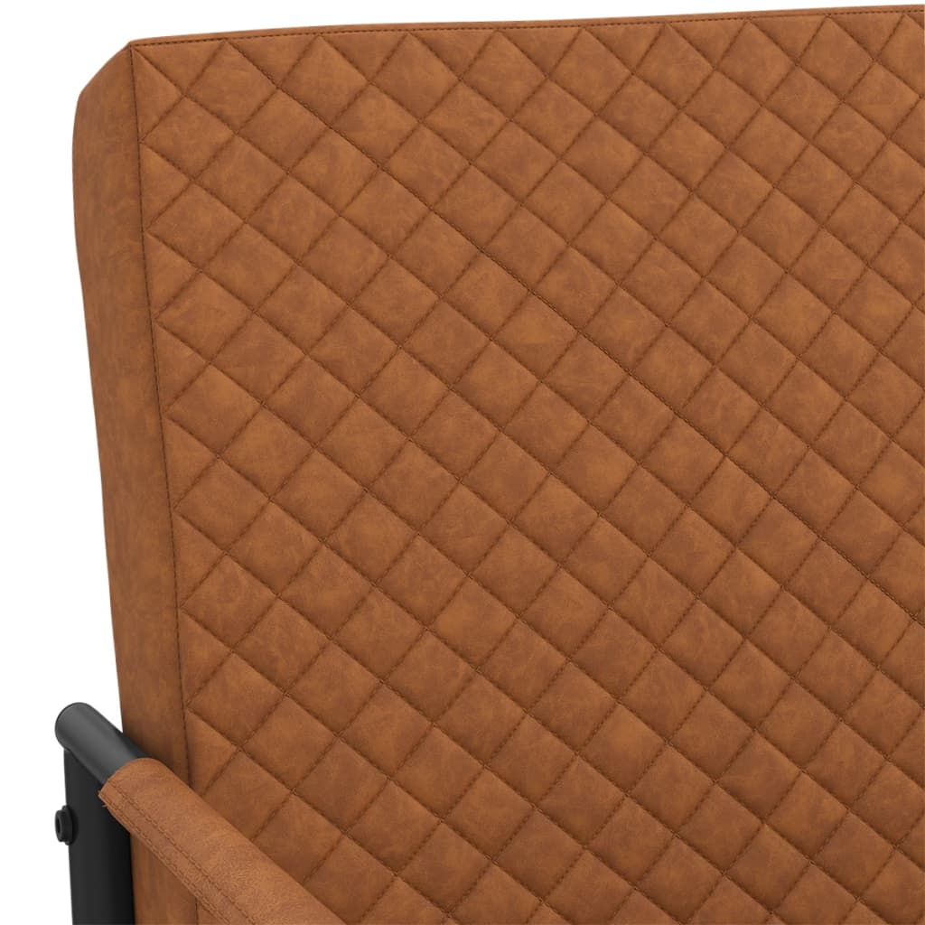 vidaXL Fribärande stol matt brun konstläder