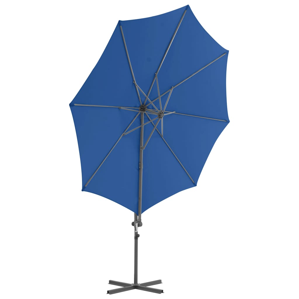 vidaXL Frihängande parasoll med stålstång azurblå 300 cm