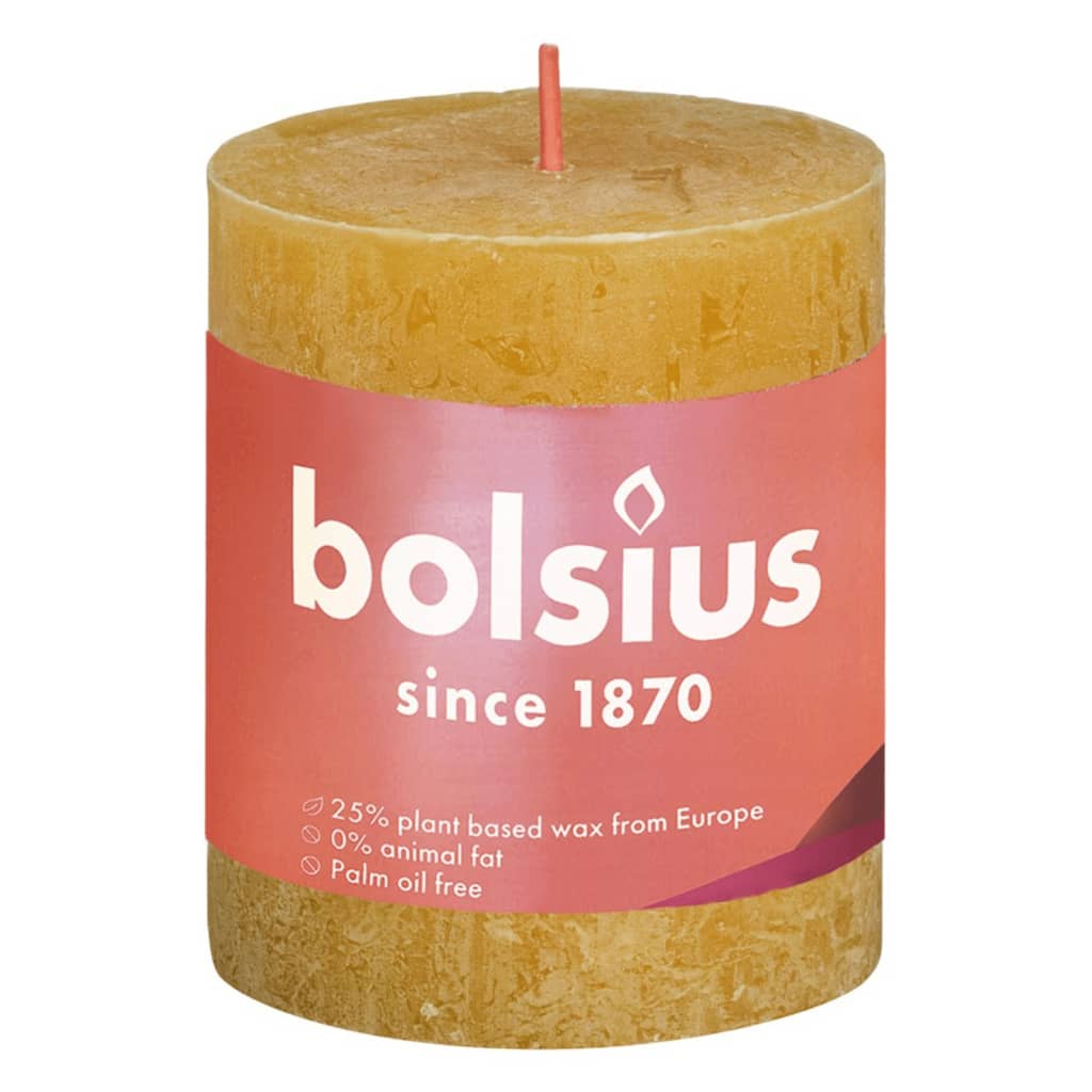 Bolsius Rustika blockljus 4-pack 80x68 mm honungsgul
