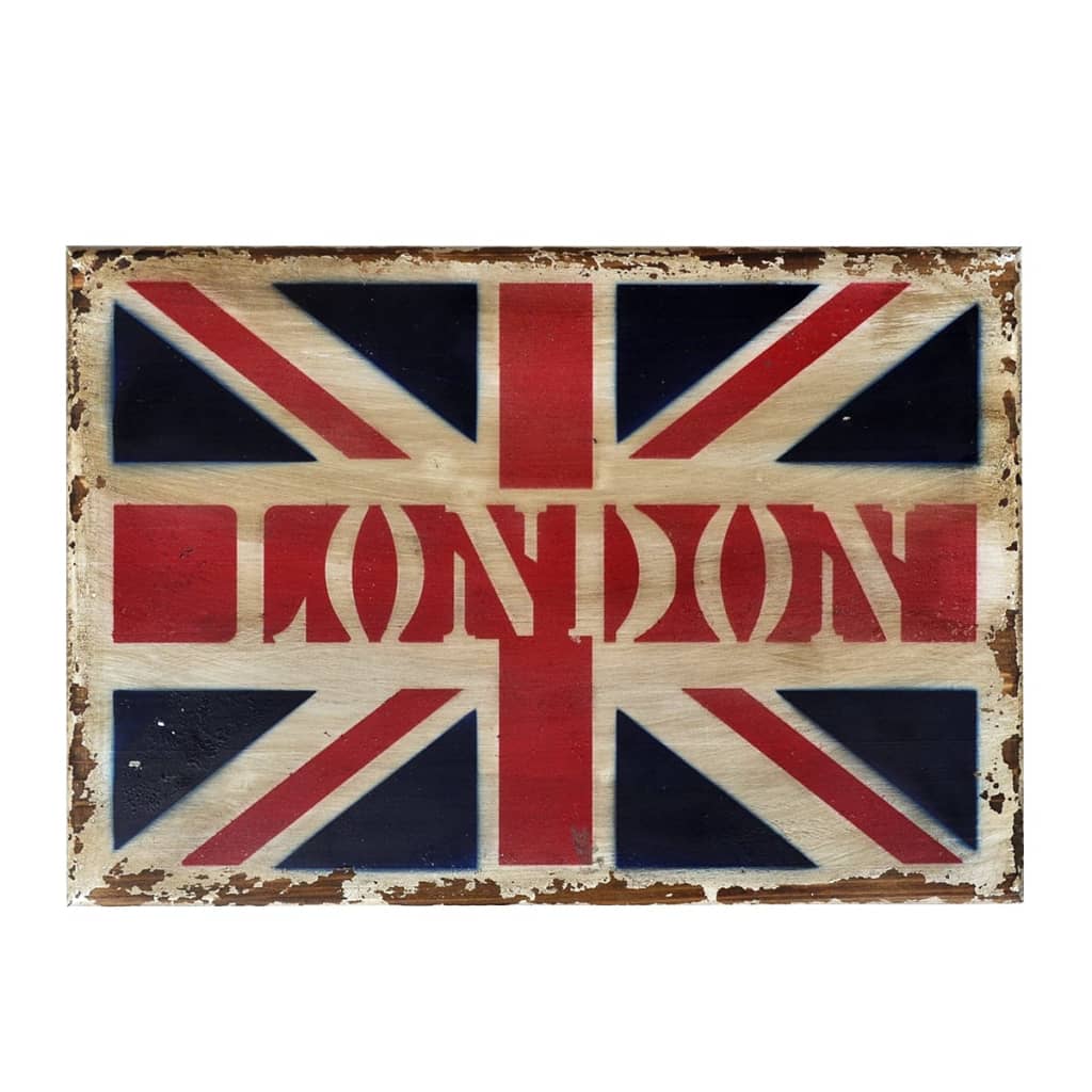 vidaXL Soffbord trä med Union Jack-design