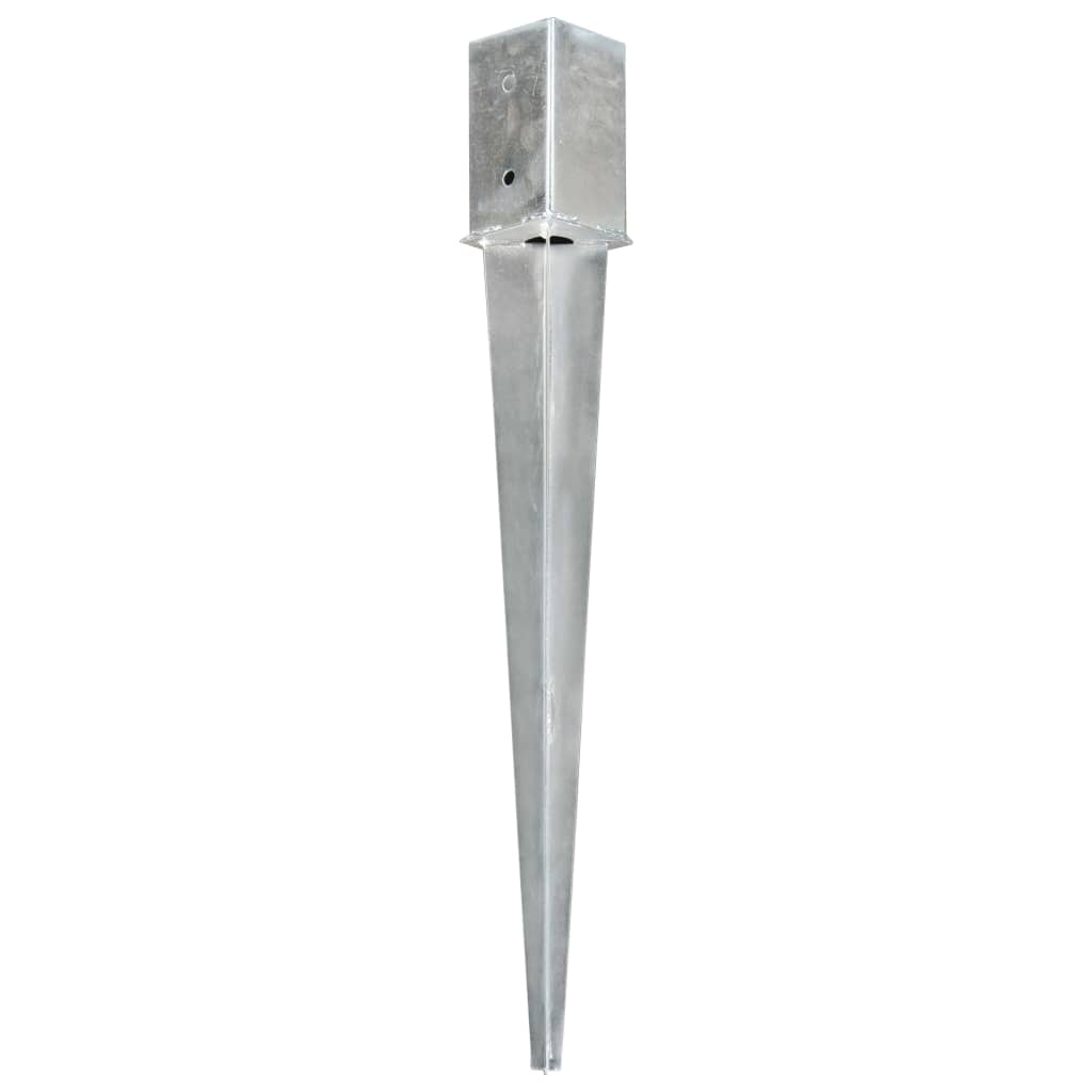 vidaXL Jordspett 6 st silver 8x8x76 cm galvaniserat stål