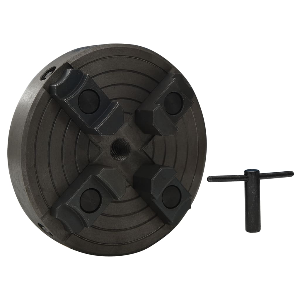 vidaXL 4-backs svarvchuck med M18-koppling stål svart 150x63 mm