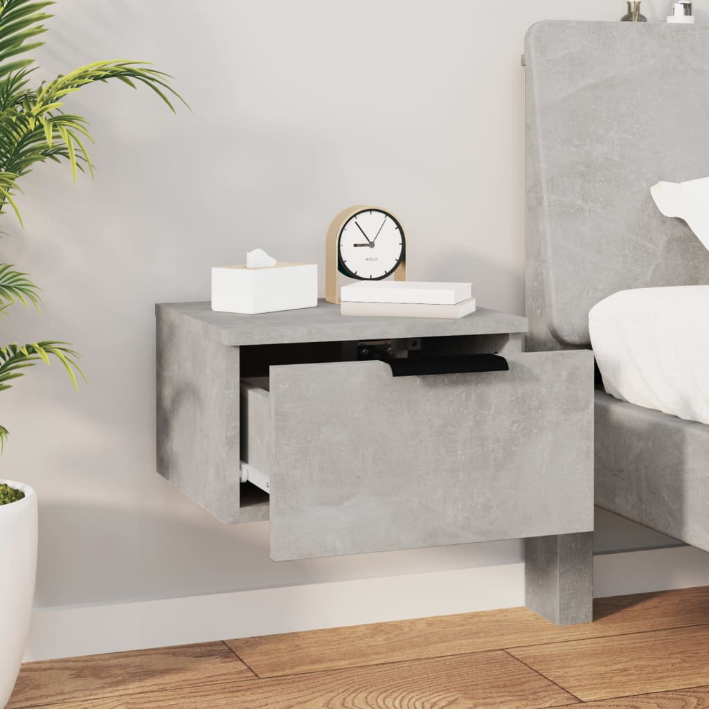 vidaXL Väggmonterade sängbord 2 st betonggrå 34x30x20 cm