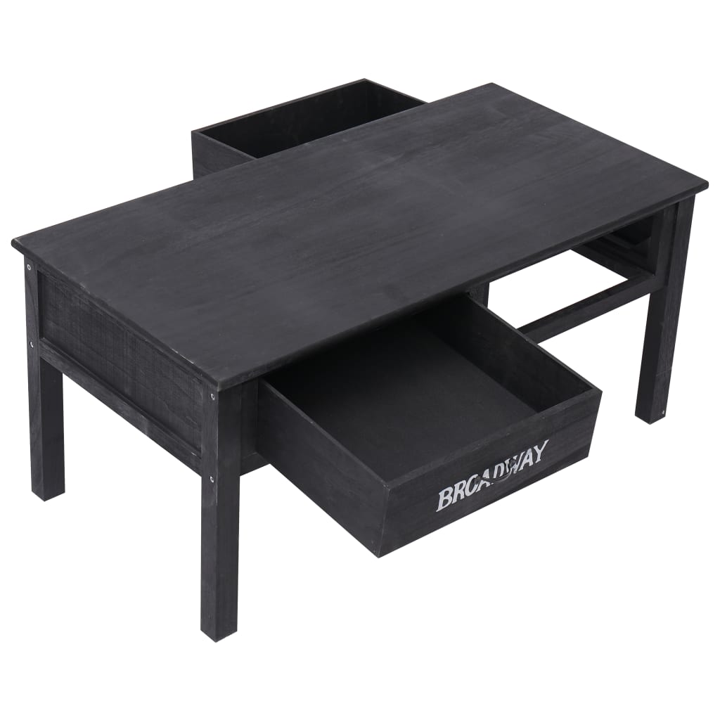vidaXL Soffbord svart 100x50x45 cm trä