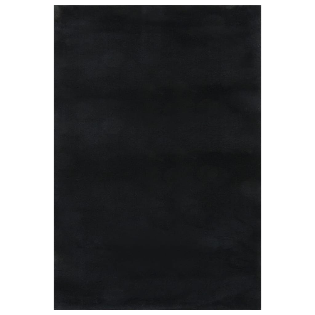 vidaXL Tvättbar matta kort lugg 160x230 cm halkfri svart