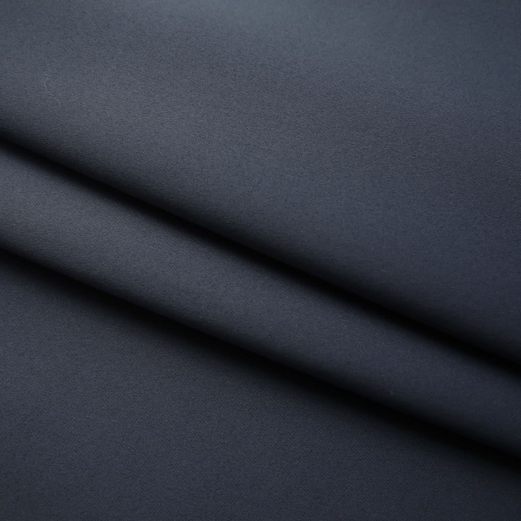 vidaXL Mörkläggningsgardin med krokar antracit 290x245 cm