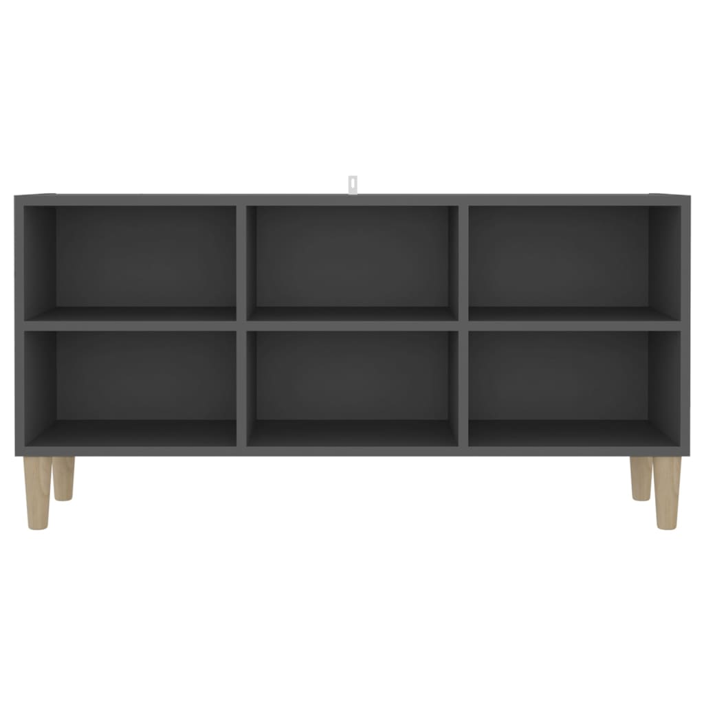 vidaXL TV-bänk med massiva ben grå 103,5x30x50 cm