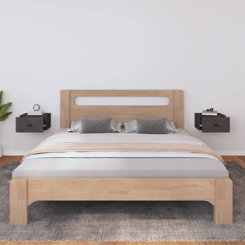 vidaXL Väggmonterade sängbord 2 st grå 40x29,5x22 cm