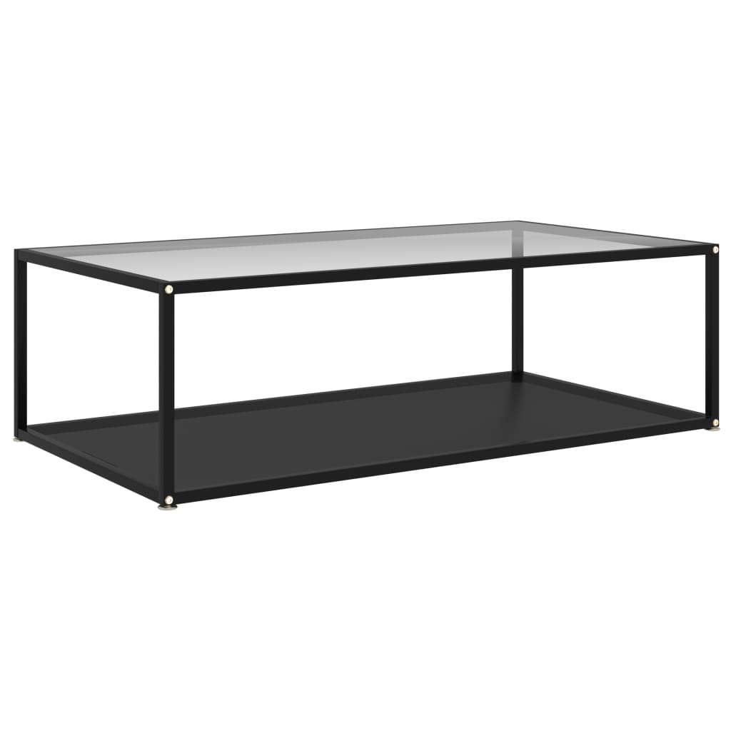 vidaXL Soffbord transparent och svart 120x60x35 cm härdat glas