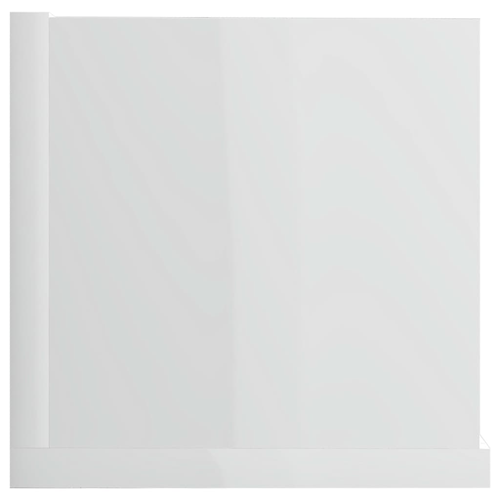 vidaXL CD-hylla vit högglans 100x18x18 cm spånskiva