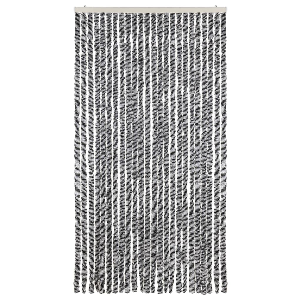 vidaXL Insektsgardin grå och svart och vit 100x230 cm chenille