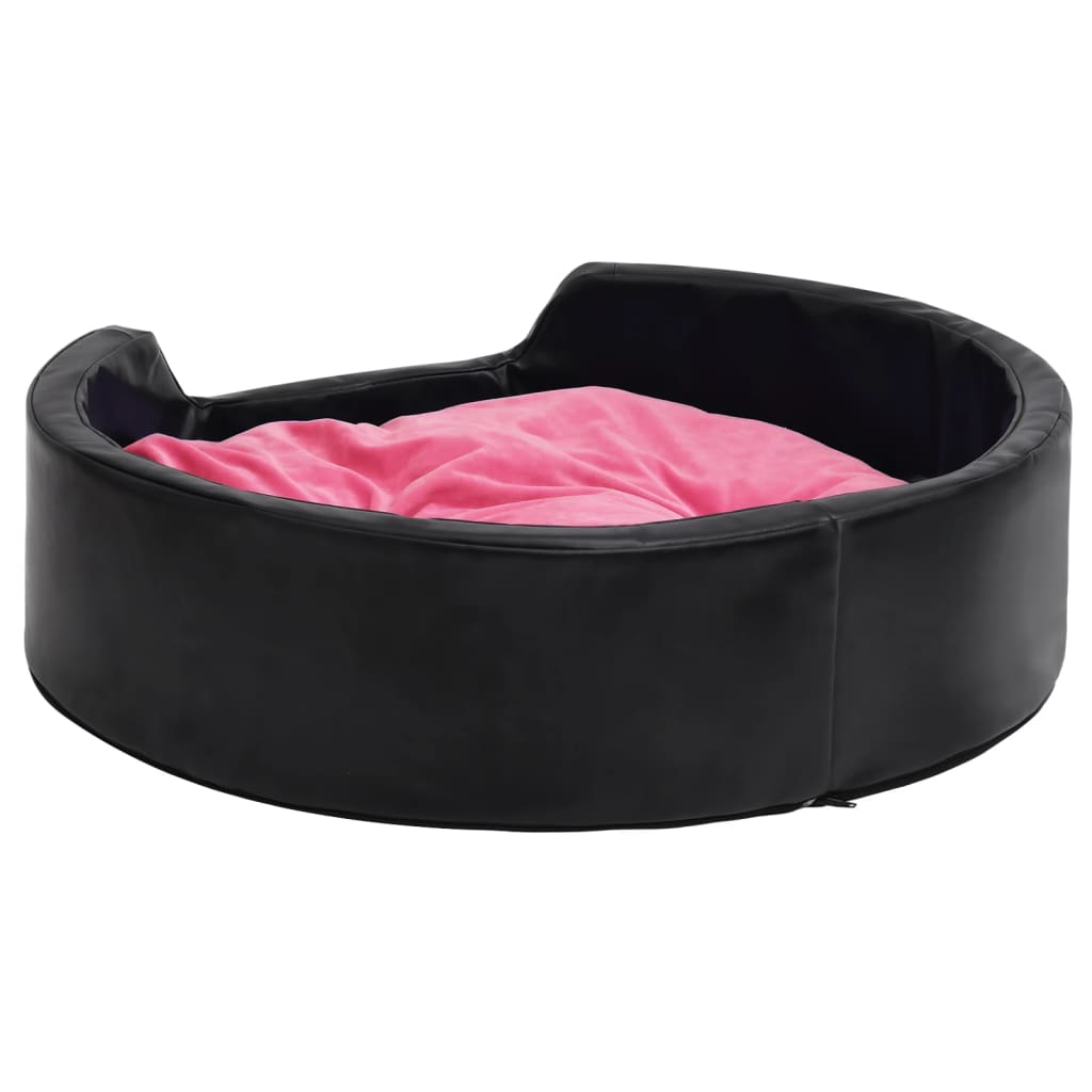 vidaXL Hundbädd svart och rosa 69x59x19 cm plysch och konstläder