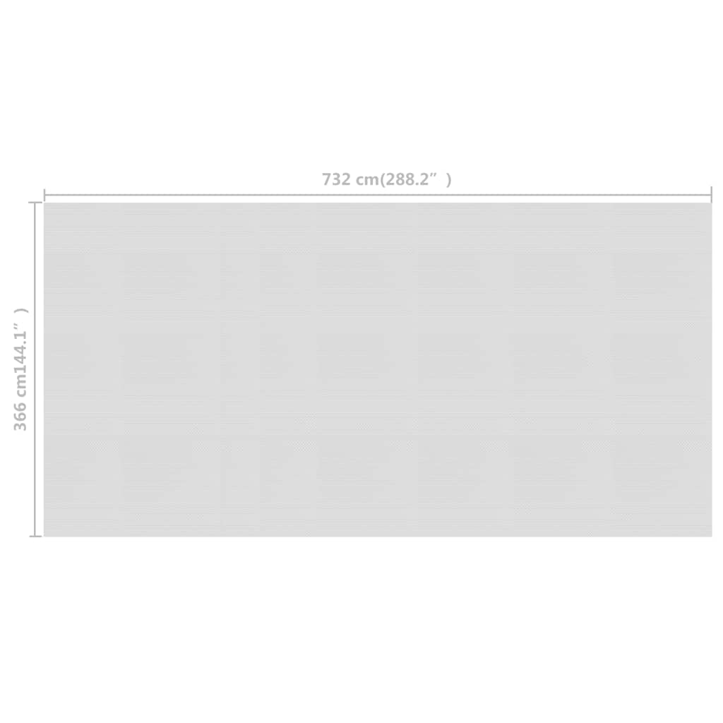 vidaXL Värmeduk för pool PE 732x366 cm grå