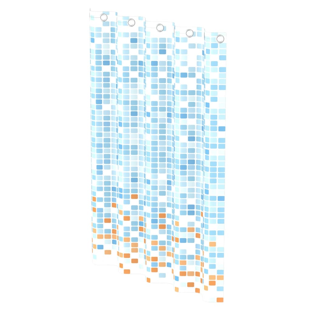 EISL Duschdraperi med blå-orange mosaik-mönster 200x180x0,2 cm
