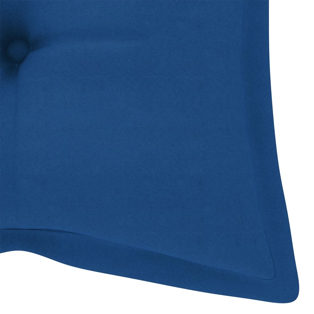 vidaXL Bataviastolar 2 st med blåa dynor massiv teak
