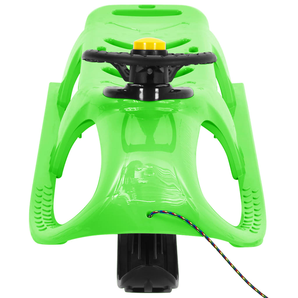 vidaXL Släde med ratt grön 102,5x40x23 cm polypropylen