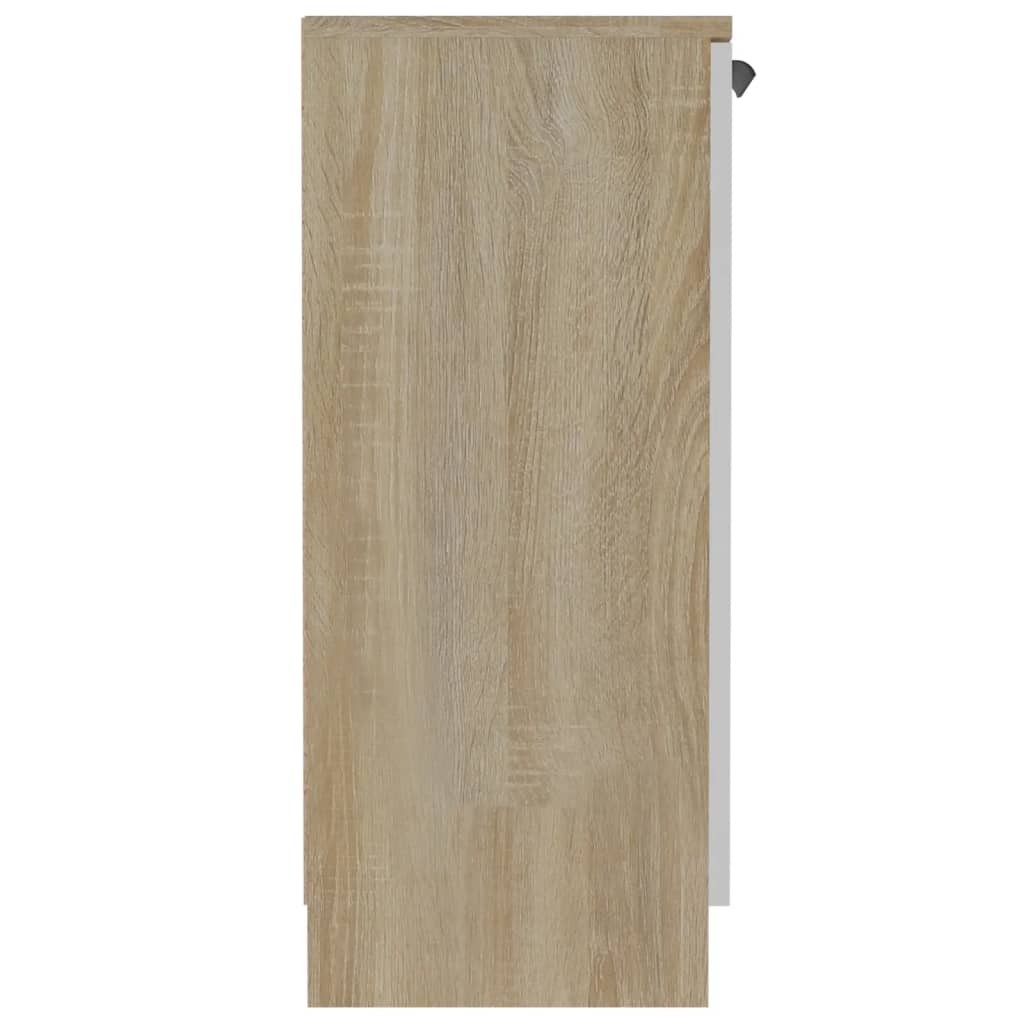 vidaXL Skänk vit och sonoma-ek 60x30x70 cm konstruerat trä