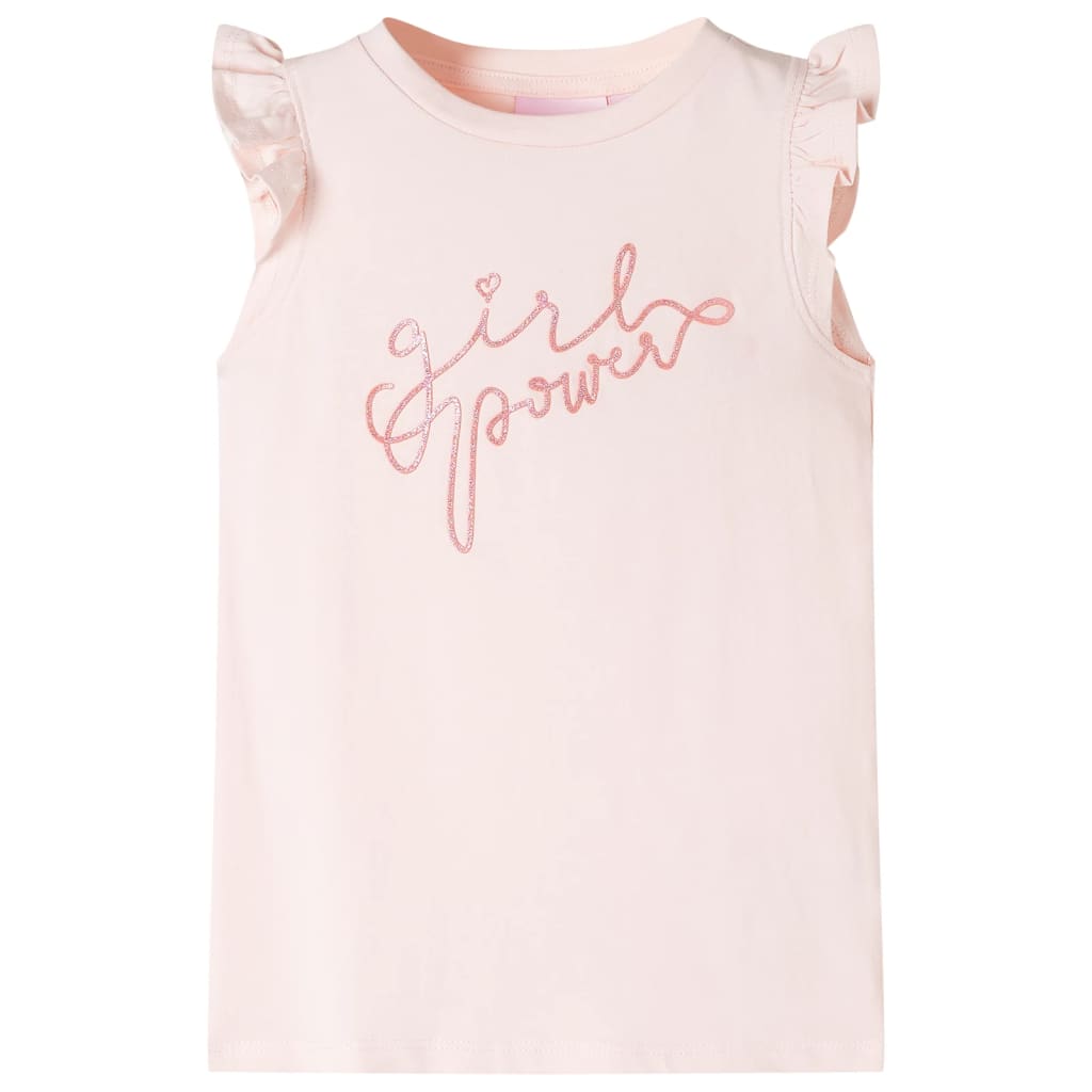 T-shirt med volangärmar för barn mjuk rosa 116