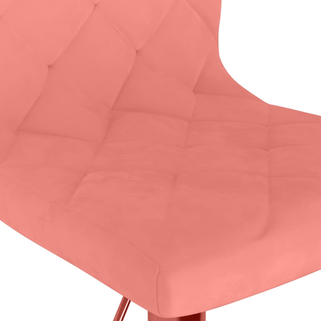 vidaXL Snurrbara matstolar 2 st rosa sammet