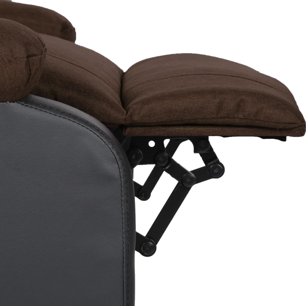 vidaXL Elektrisk reclinerfåtölj mörkbrun konstläder och tyg