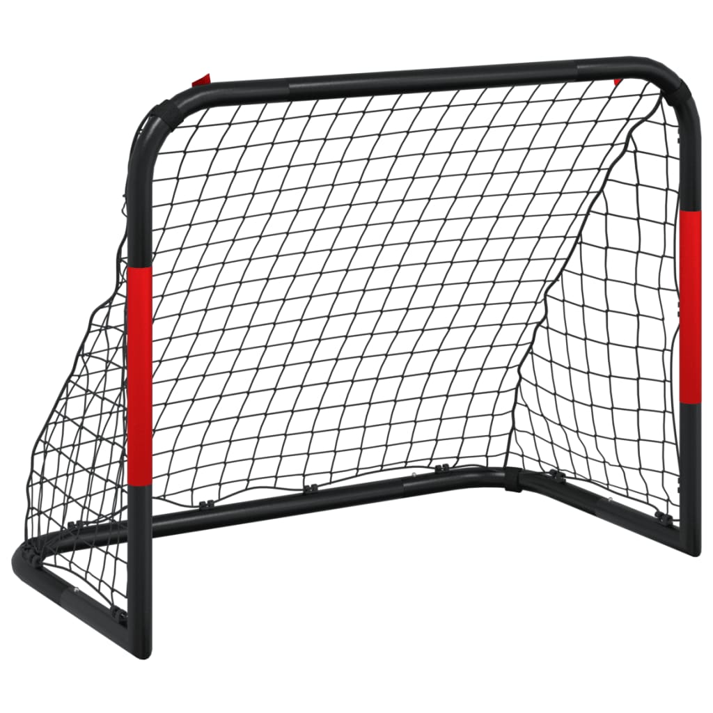vidaXL Fotbollsmål med nät röd och svart 90x48x71 cm stål