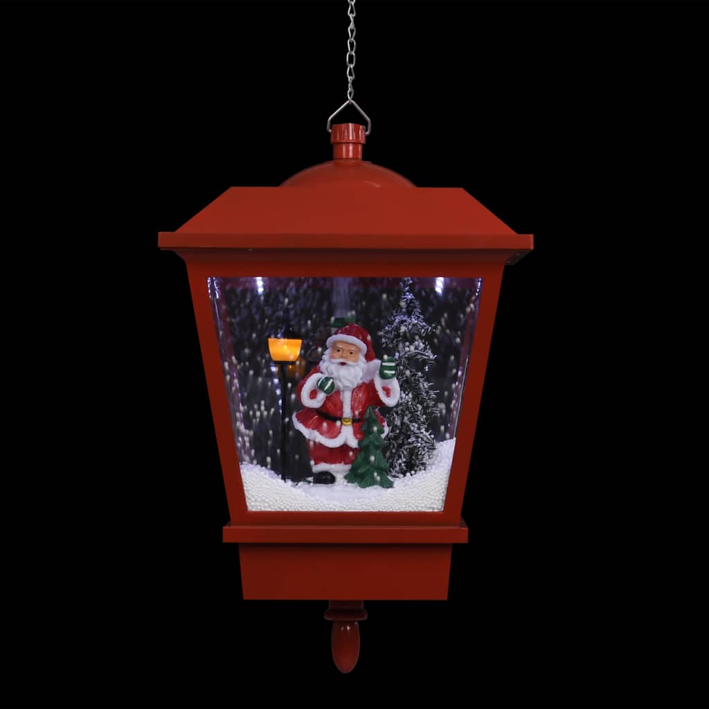 vidaXL Hänglykta med LED och jultomte röd 27x27x45 cm