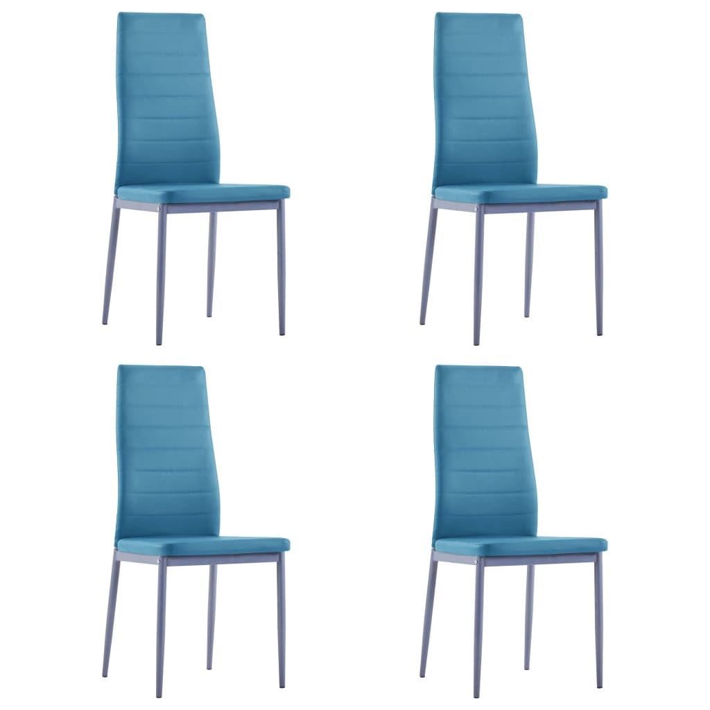 vidaXL Matbord och stolar 5 delar blå