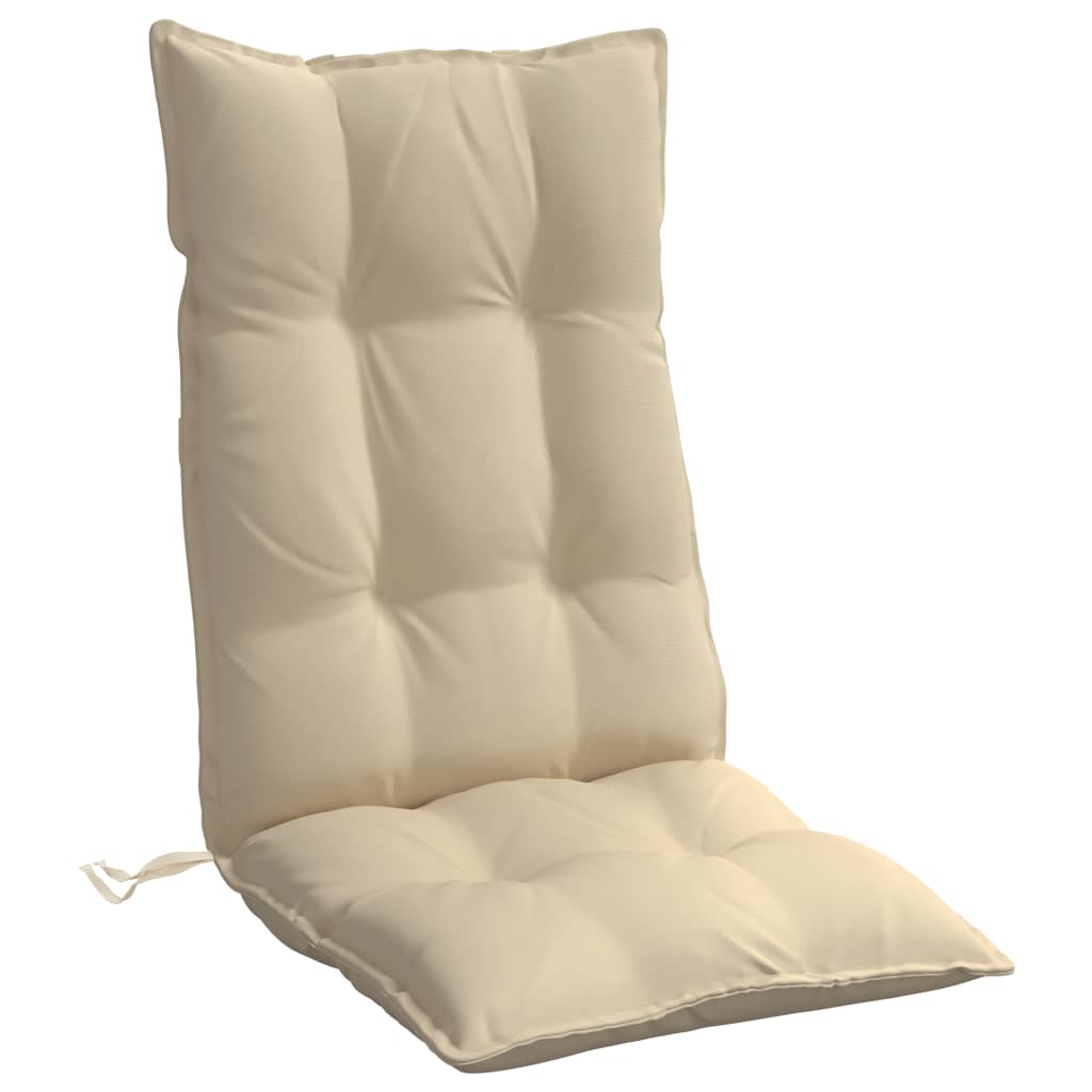vidaXL Stolsdynor för stolar med hög rygg 6 st beige oxfordtyg