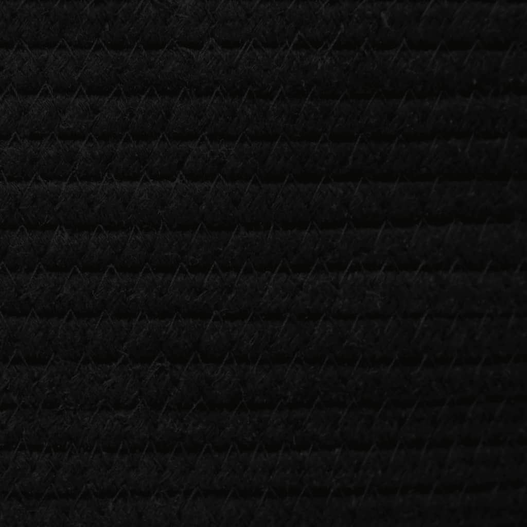 vidaXL Förvaringskorg med lock vit och svart Ø40x35 cm bomull
