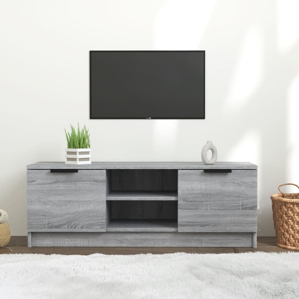 vidaXL TV-bänk grå sonoma 102x35x36,5 cm konstruerat trä