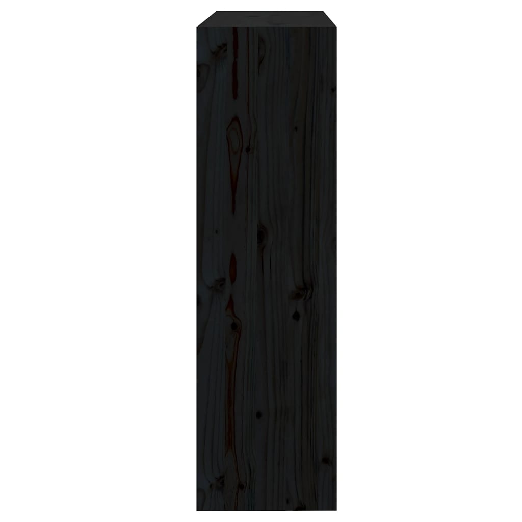 vidaXL Bokhylla/rumsavdelare svart 80x30x103,5 cm massiv furu