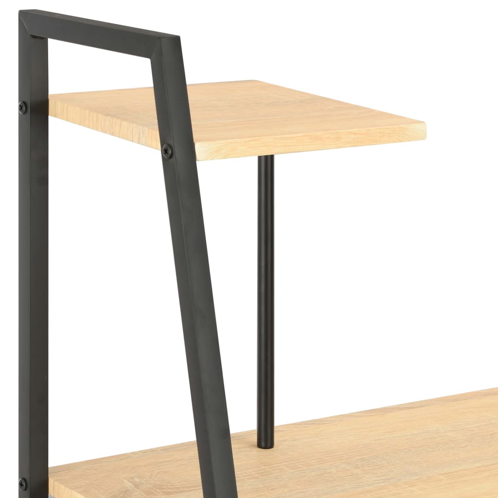 vidaXL Skrivbord med hyllenhet svart och ek 102x50x117 cm