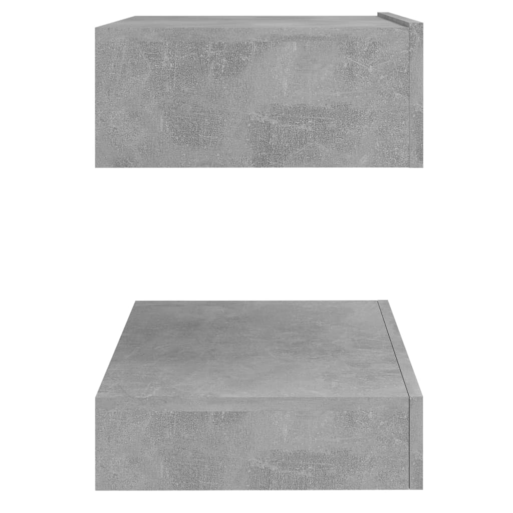 vidaXL Sängbord 2 st betonggrå 60x35 cm konstruerat trä