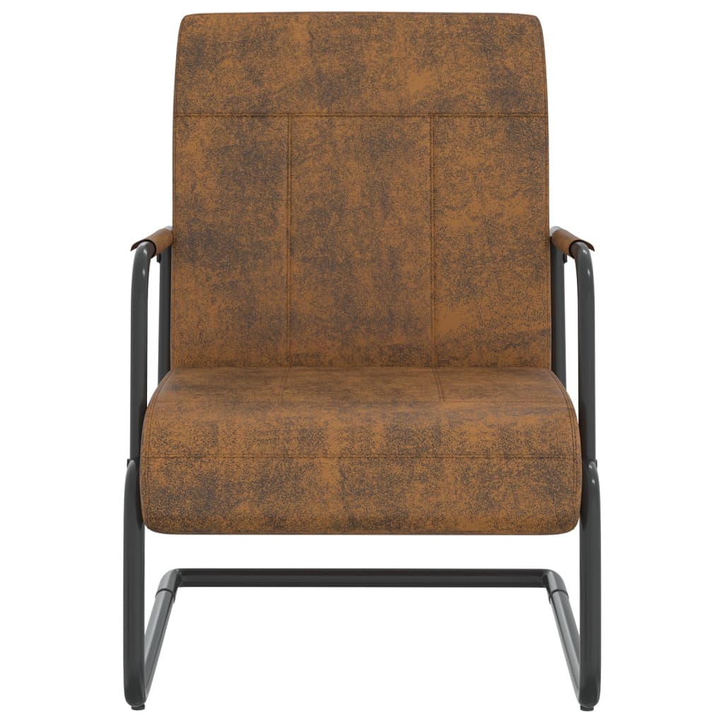 vidaXL Fribärande stol brun tyg