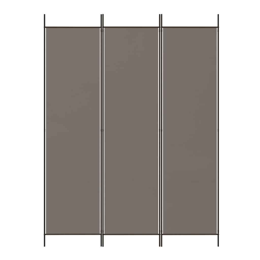 vidaXL Rumsavdelare 3 paneler antracit 150x220 cm tyg