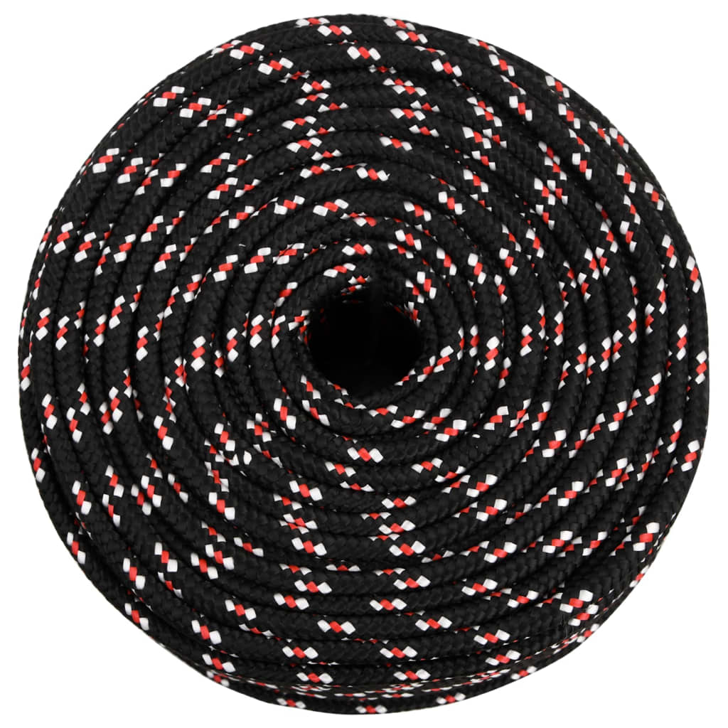 vidaXL Båtlina svart 10 mm 500 m polypropen