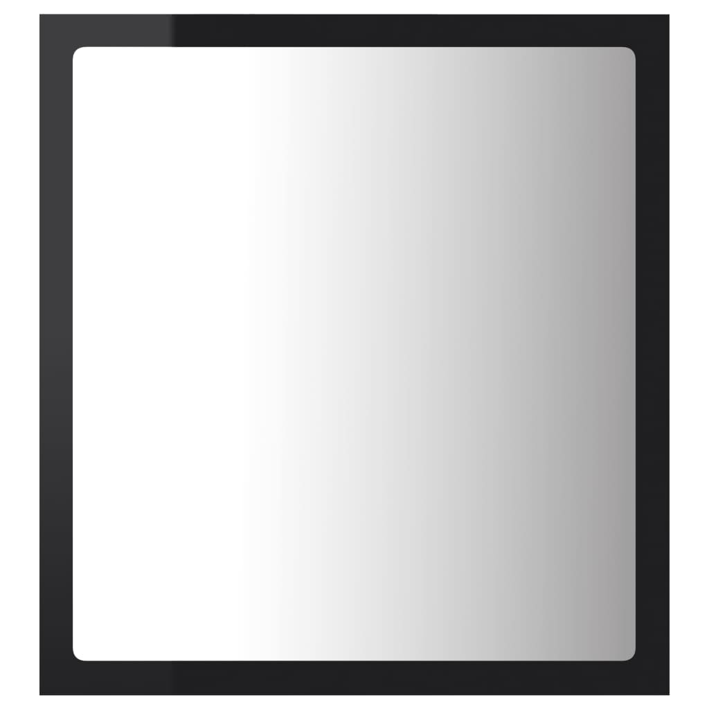 vidaXL Badrumsspegel med LED svart högglans 40x8,5x37 cm akryl