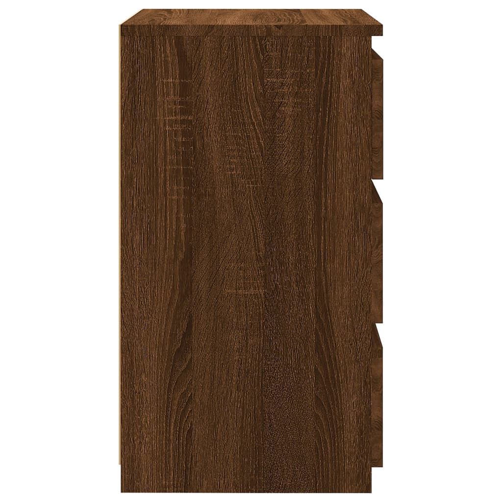 vidaXL Sängbord 2 st brun ek 40x35x62,5 cm konstruerat trä