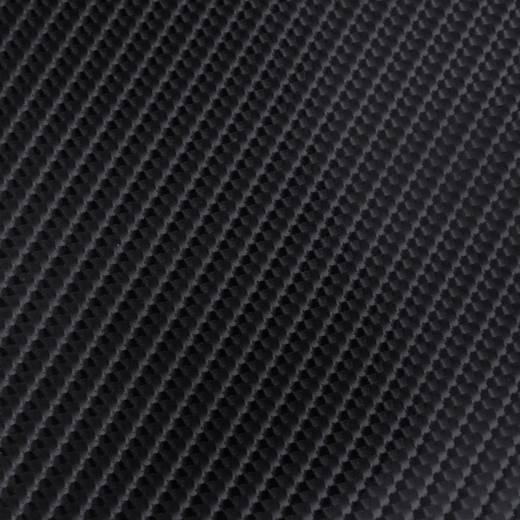 vidaXL Vinylfolie för bilar kolfiber 4D svart 152 x 200 cm