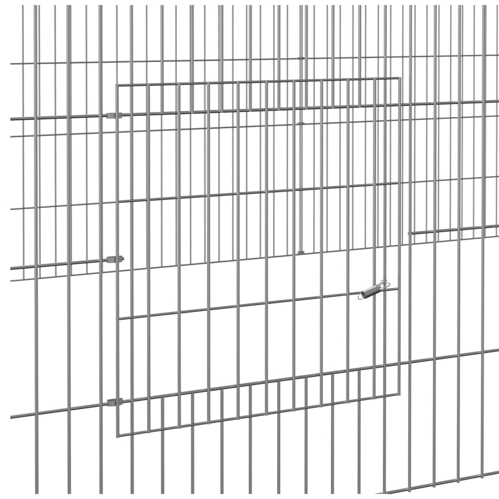vidaXL Kaninhage 4 paneler 433x109x54 cm galvaniserat järn