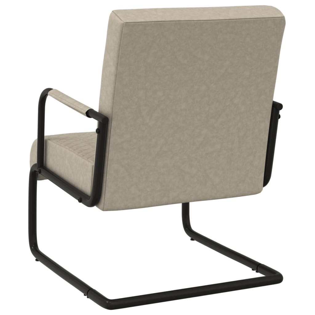 vidaXL Fribärande stol ljusgrå konstläder