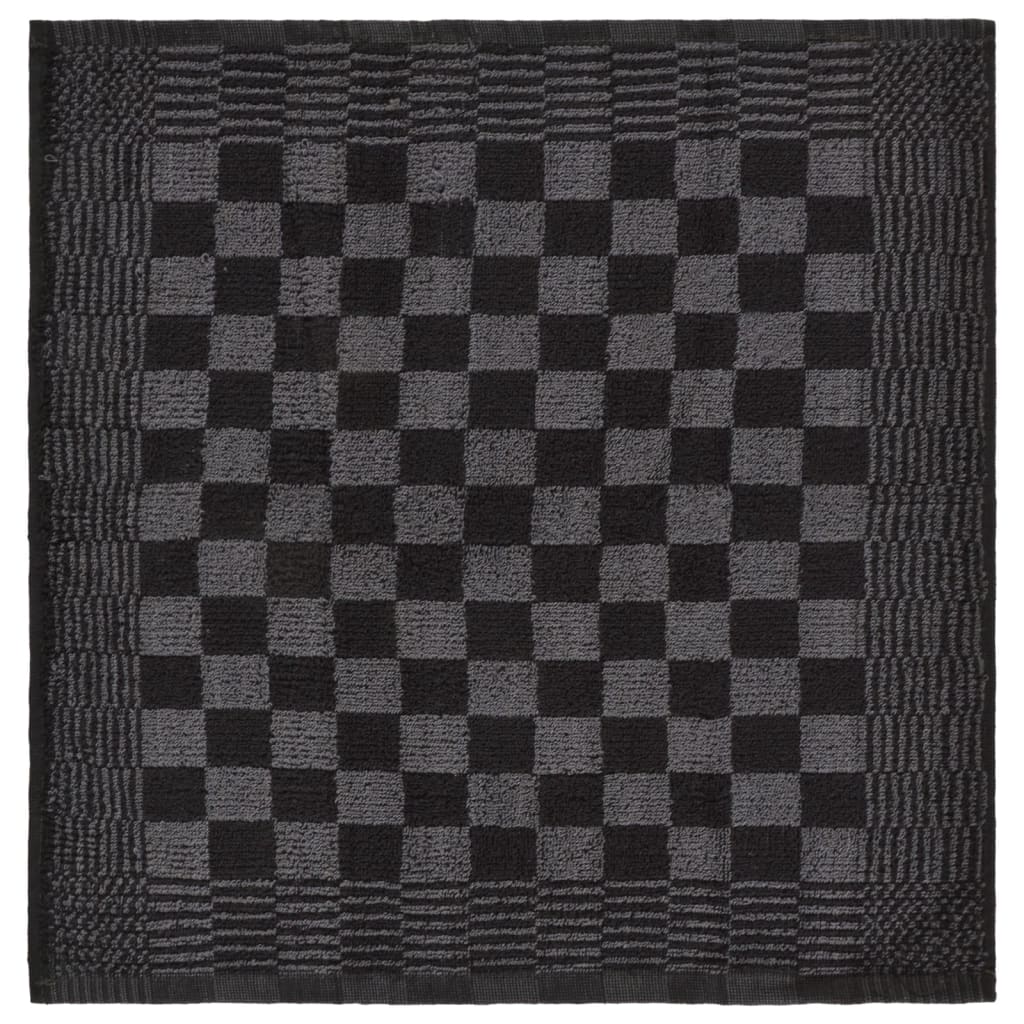 vidaXL Handduksset 10 st svart och grå bomull