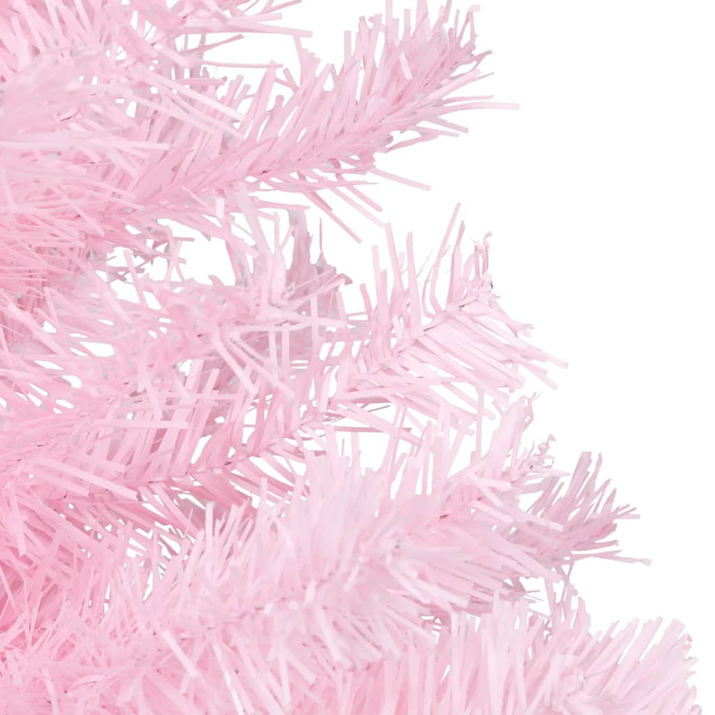 vidaXL Belyst plastgran med fot rosa 120 cm PVC